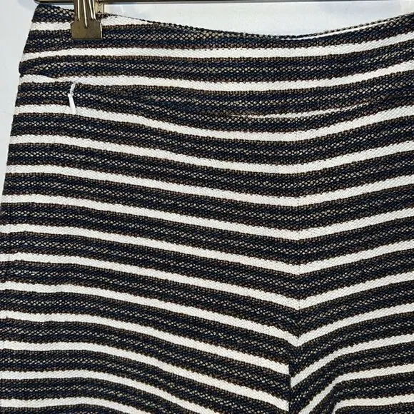 W BY WORTH Midnight Blue, Cinnamon, Off White Stripe High Waist Miley Shorts-4 - Picture 2 of 9